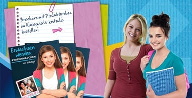 Titelbild Bestellungen Unterrichtsmaterial Pubertät Mädchen neben Unterrichtsmaterial "Erwachsen werden"