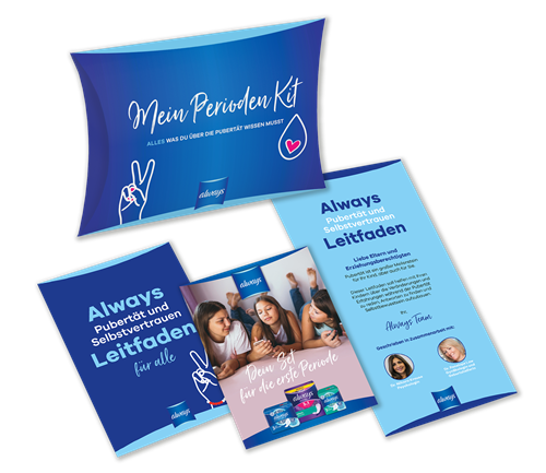Das Always Schulpaket: Perioden Kit und Broschüren für Mädchen und Jungen